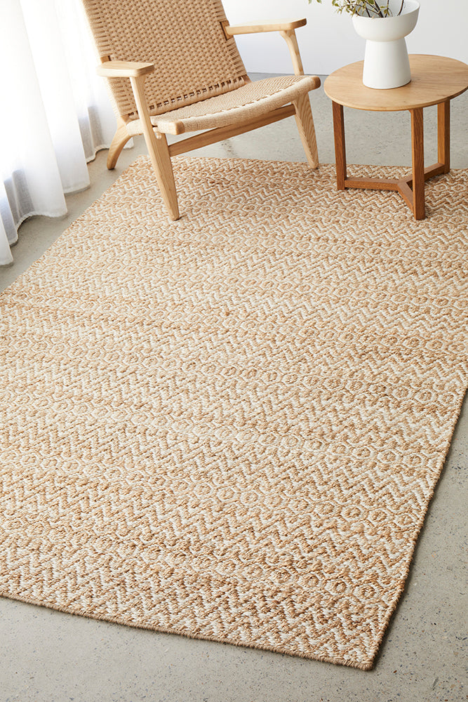 Cali Dune Eco-Friendly Natural Two-Tone Patterned Jute Rug