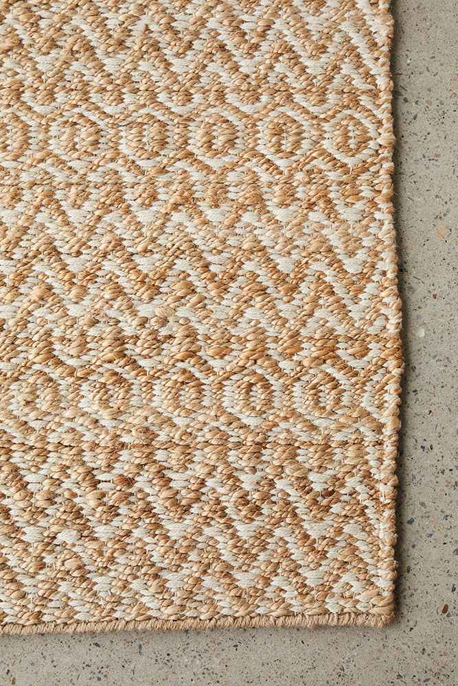 Cali Dune Eco-Friendly Natural Two-Tone Patterned Jute Rug