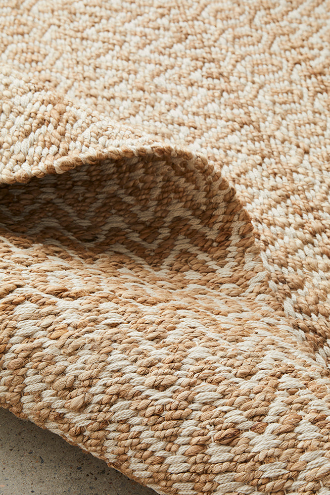 Cali Dune Eco-Friendly Natural Two-Tone Patterned Jute Rug