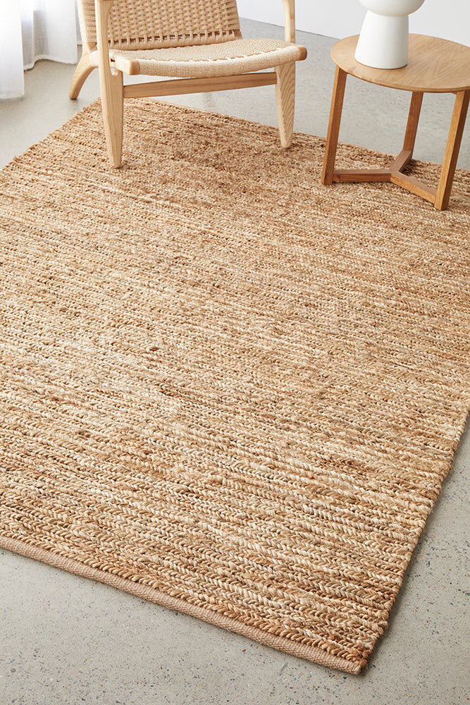 Rave Dune Natural Jute Textured Hand Loomed Eco-Friendly Rug