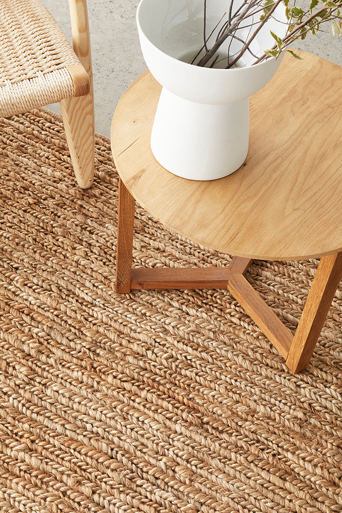 Rave Dune Natural Jute Textured Hand Loomed Eco-Friendly Rug