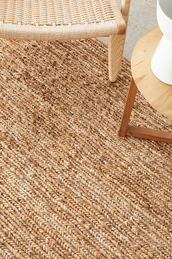 Rave Dune Natural Jute Textured Hand Loomed Eco-Friendly Rug