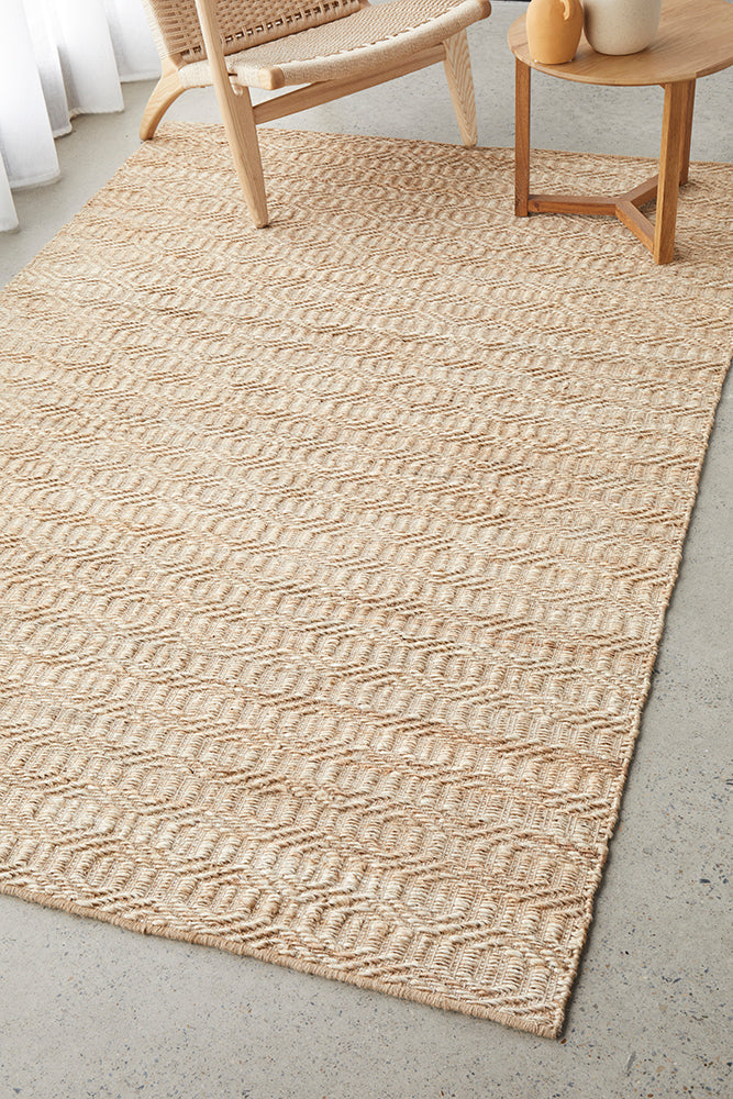 Stina Dune Natural Jute Textured Pattern Hand-Loomed Eco-Friendly Rug