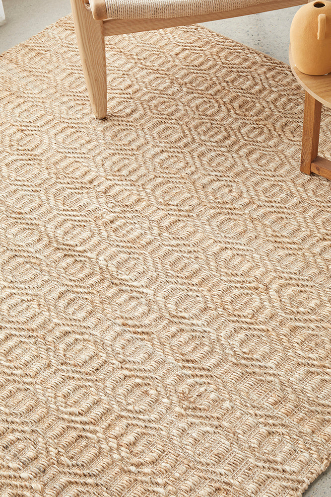 Stina Dune Natural Jute Textured Pattern Hand-Loomed Eco-Friendly Rug