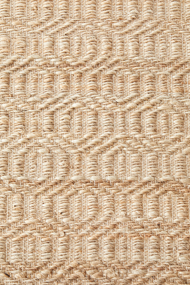 Stina Dune Natural Jute Textured Pattern Hand-Loomed Eco-Friendly Rug