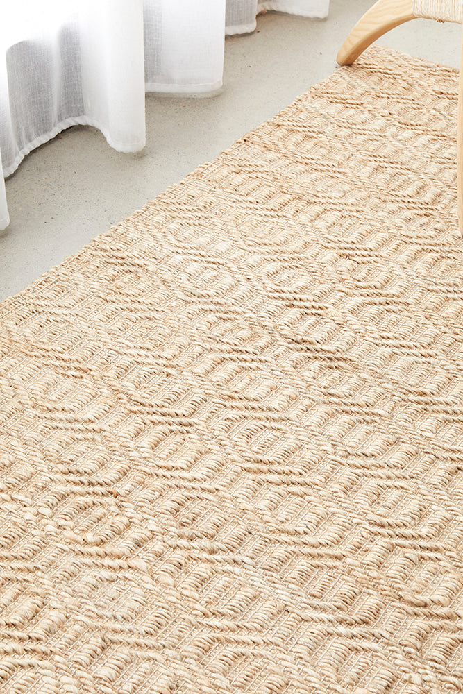 Stina Dune Natural Jute Textured Pattern Hand-Loomed Eco-Friendly Rug