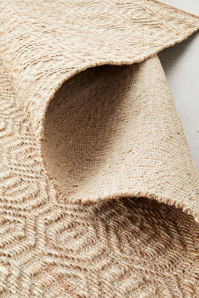 Stina Dune Natural Jute Textured Pattern Hand-Loomed Eco-Friendly Rug