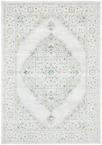 Thumbnail for Emily Traditional White, Golden Yellow & Teal Floral Pattern Rug