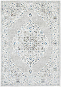 Thumbnail for Emily Traditional Grey & Blue Floral Pattern Rug