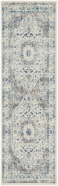 Thumbnail for Isla Timeless Grey & Blue Transitional Rug hall runner