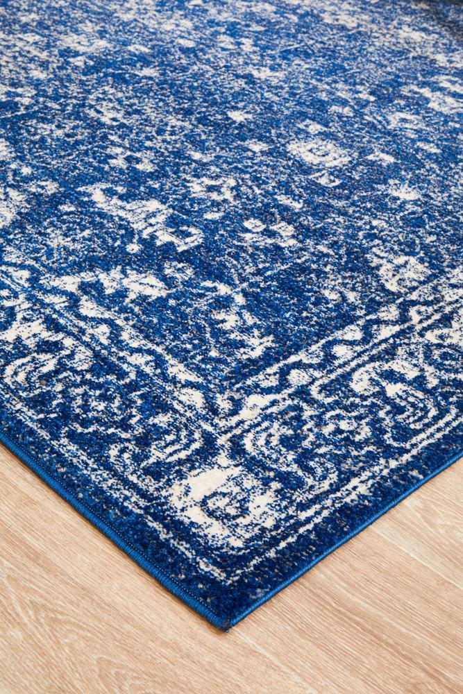 Avery Transitional Navy & White Rug