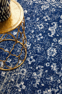 Thumbnail for Avery Transitional Navy & White Rug