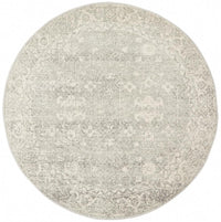 Thumbnail for Miley Transitional Light Grey Round Rug