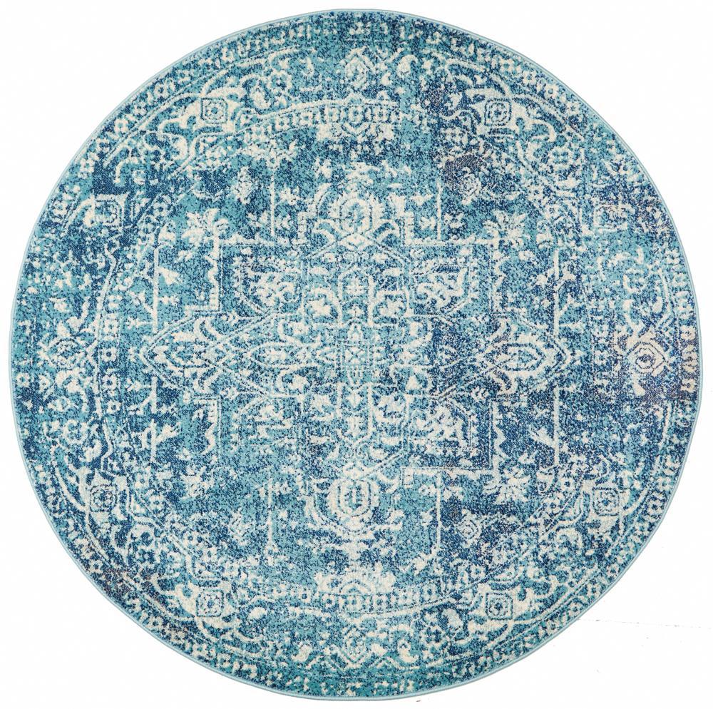 Masie Transitional Blue Haven Round Rug