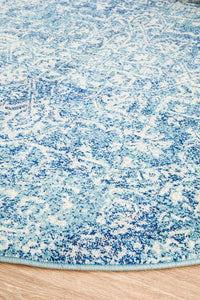 Thumbnail for Masie Transitional Blue Haven Round Rug