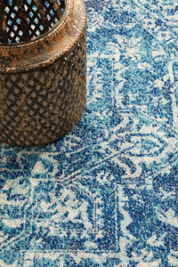 Thumbnail for Masie Transitional Blue Haven Round Rug