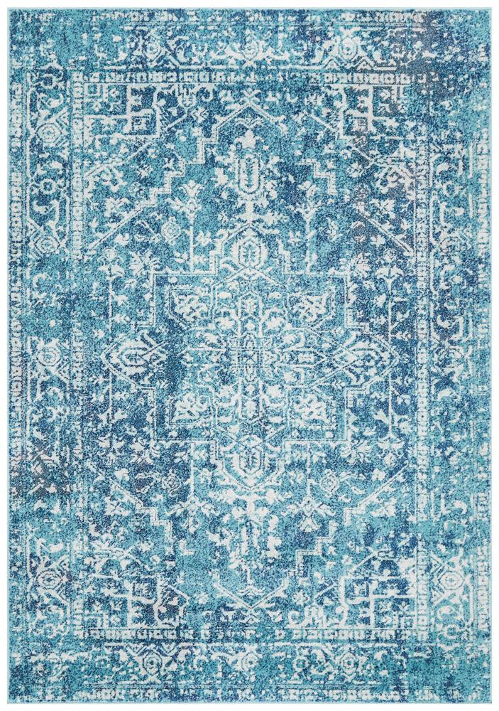 Masie Transitional Blue & White Rug