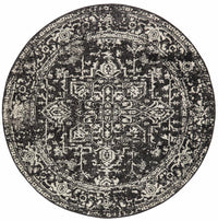 Thumbnail for Sia Transitional Charcoal Monochrome Round Rug