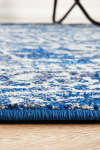 Thumbnail for Esther Transitional Blue & White Round Rug