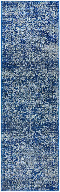 Thumbnail for Esther Transitional Blue & White Rug hall runner