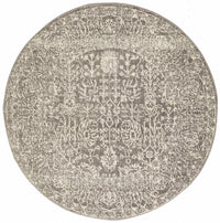 Thumbnail for Estelle Transitional Grey & White Round Rug