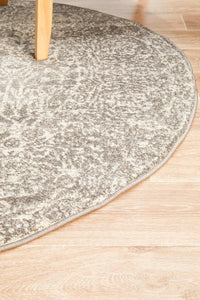 Thumbnail for Estelle Transitional Grey & White Round Rug