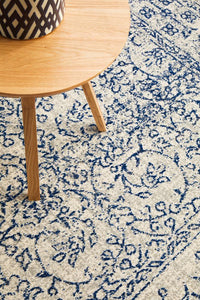 Thumbnail for Ella Transitional Blue & White Rug