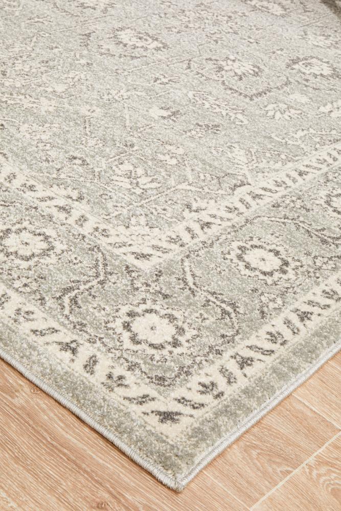 Abigail Transitional Grey & White Power Loomed Rug