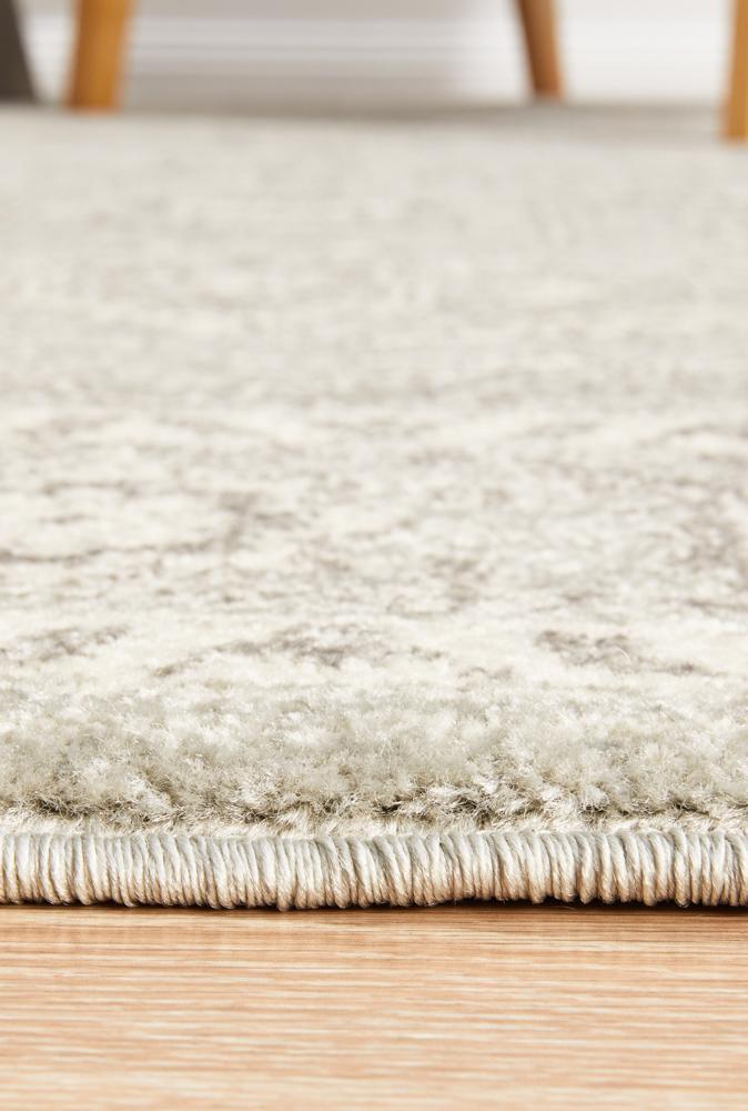 Abigail Transitional Grey & White Power Loomed Rug