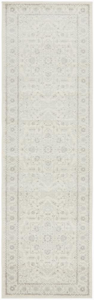 Elsa White Transitional Rug hall runner