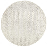 Thumbnail for Harper Tribal Diamond Grey & Ivory Round Rug