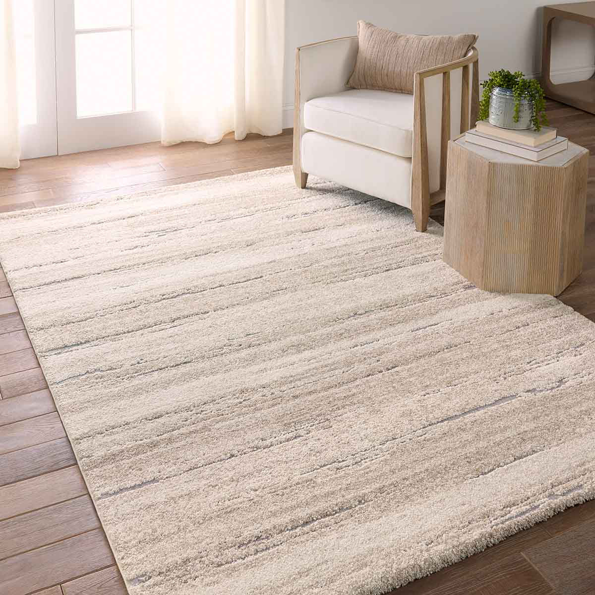 Carli Formation Natural Modern Abstract Rectangle Rug