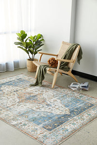 Thumbnail for Blair Kindred Blue & Earthy Tones Machine Washable Modern Distressed Rug