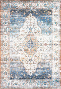 Thumbnail for Blair Kindred Blue & Earthy Tones Machine Washable Modern Distressed Rug