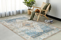 Thumbnail for Blair Kindred Blue & Earthy Tones Machine Washable Modern Distressed Rug