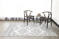 Thumbnail for Leeroy Kindred White & Black Tribal Bohemian Machine Washable Rug