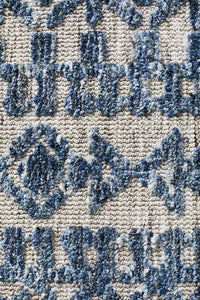 Thumbnail for Aylin Blue & Grey Tribal Table Tufted Rug