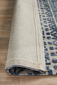 Thumbnail for Aylin Blue & Grey Tribal Table Tufted Rug