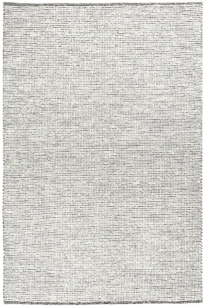 Freya Scandi Black & White Flatweave Wool Rug