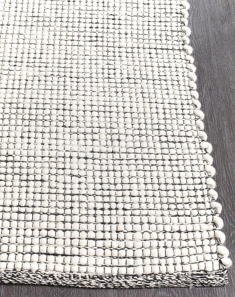 Freya Scandi Black & White Flatweave Wool Rug