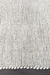 Thumbnail for Freya Scandi Black & White Flatweave Wool Rug