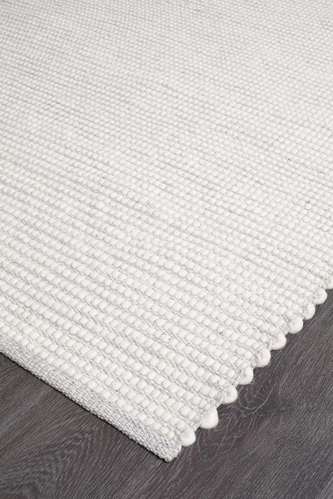 Freya Scandi Grey & White Flatweave Rug