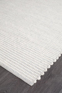 Thumbnail for Freya Scandi Grey & White Flatweave Rug