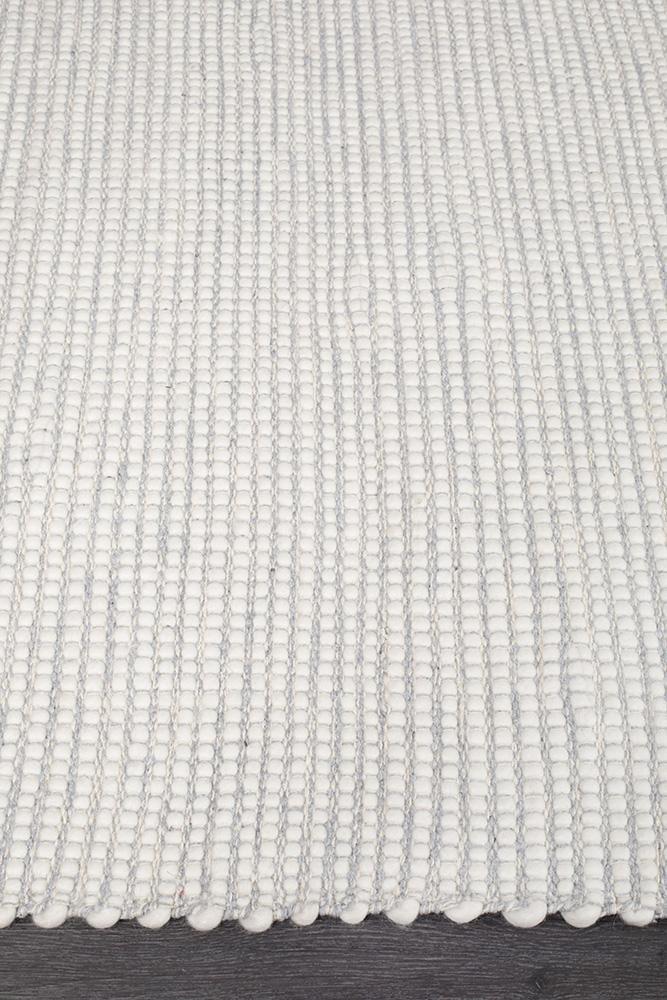 Freya Scandi Grey & White Flatweave Rug