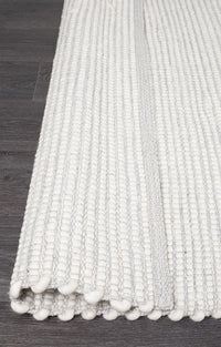 Thumbnail for Freya Scandi Grey & White Flatweave Rug