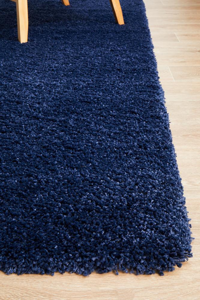 Stella Denim Blue Shag Pile Rug