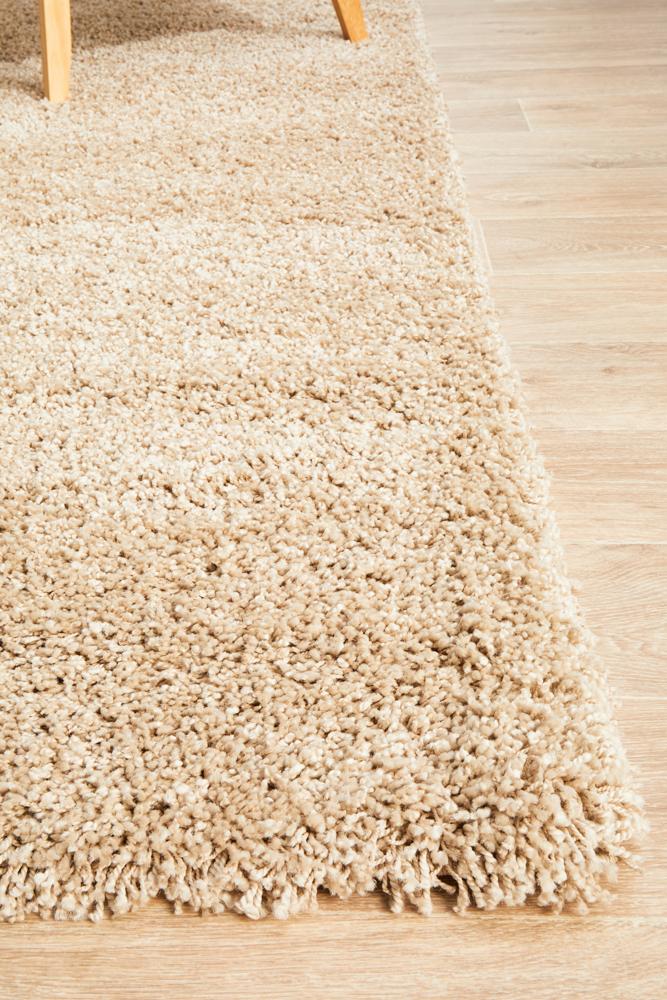 Stella Beige Shag Pile Rug