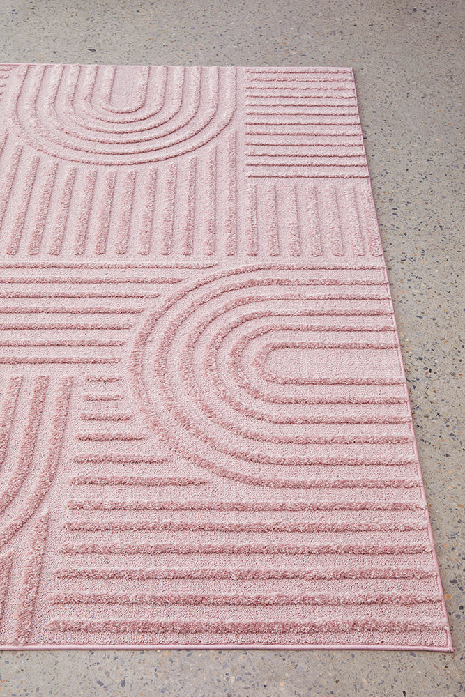 Mari Dior Pink Arch Pattern Rectangle Rug