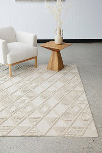 Thumbnail for Lisa Natural Diamond Pattern Rectangle Modern Rug