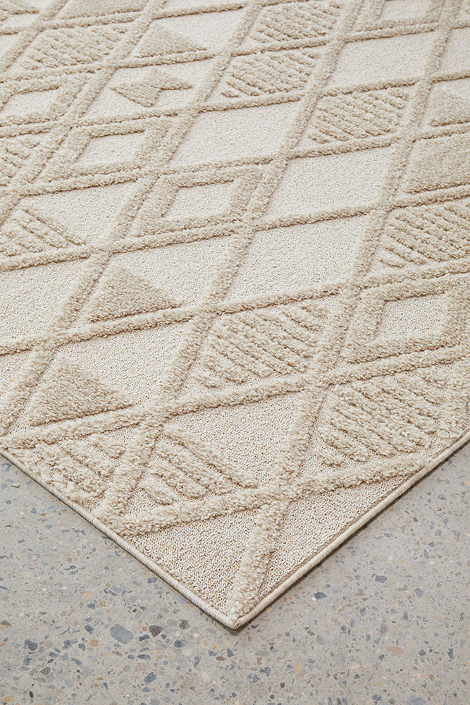 Lisa Natural Diamond Pattern Rectangle Modern Rug